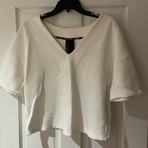 Dolan white ribbed thick v t-shirt in size small